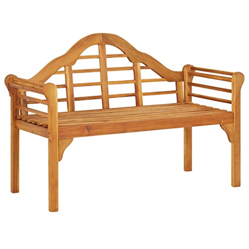 WKIEQACO Gartenbank 125 cm Massivholz Akazie Outdoor Sitzbank Outdoor Sitzbank Outdoor Bänke von WKIEQACO