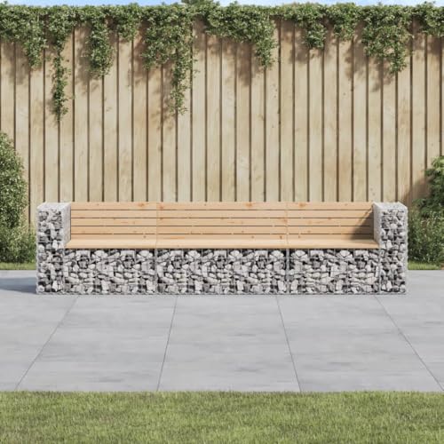 WKIEQACO Gartenbank Gabion Design 287x71x65,5 cm Massivholz Kiefer Outdoor Sitzbank Outdoor Sitzbänke WKIEQACO Gartenbank Gabion Design 287x71x65,5 cm Massivholz Kiefer Outdoor Sitzbank Outdoor Sitzbänke von WKIEQACO