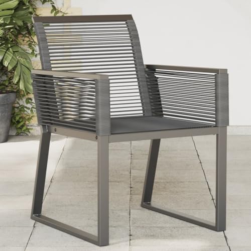 WKIEQACO Gartenstühle aus Polyrattan, 2 Stück, schwarz, für den Außenbereich, Sitzgelegenheit im Freien von WKIEQACO