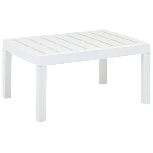 WKIEQACO Gartentisch weiß 78x55x38cm Kunststoff Outdoor Tische von WKIEQACO