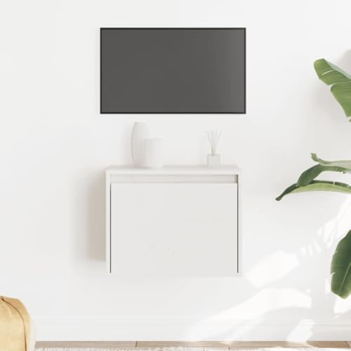 WKIEQACO Hängeschrank weiß 45x30x35cm Kiefer massiv Regal Wandregale & Leisten von WKIEQACO
