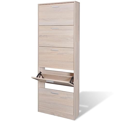 WKIEQACO Haus & Garten, Möbel, Schuhschrank aus Holz in Eichenoptik mit 5 Fächern WKIEQACO Haus & Garten, Möbel, Schuhschrank aus Holz in Eichenoptik mit 5 Fächern von WKIEQACO