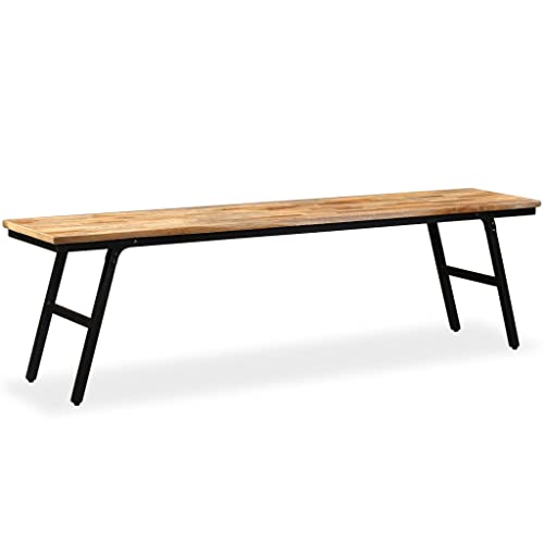 WKIEQACO Haus & Garten, Möbel-Bank aus recyceltem Teak und Stahl, 160 x 35 x 45 cm WKIEQACO Haus & Garten, Möbel-Bank aus recyceltem Teak und Stahl, 160 x 35 x 45 cm von WKIEQACO
