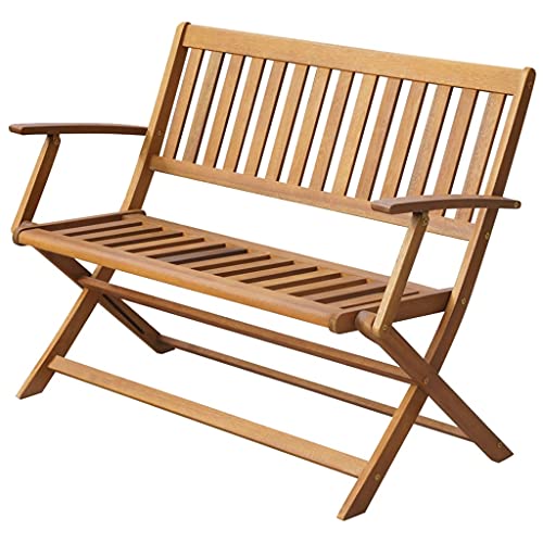 WKIEQACO Haus & Garten, Möbel-Gartenbank, 120 cm, Akazienholz massiv von WKIEQACO