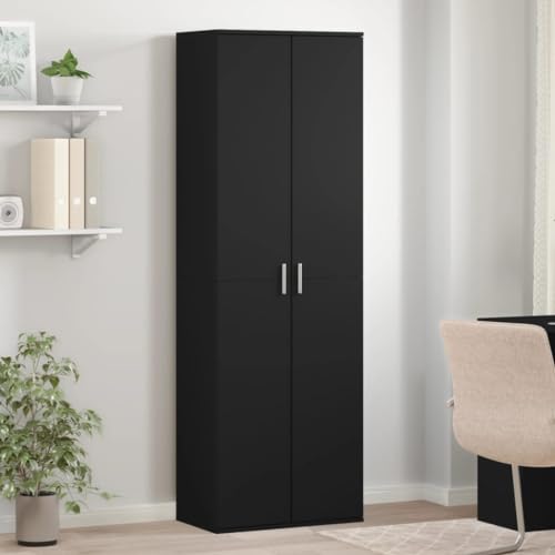 WKIEQACO Haus & Garten, Möbel-Highboard schwarz 60x35x180 cm Holzwerkstoff von WKIEQACO