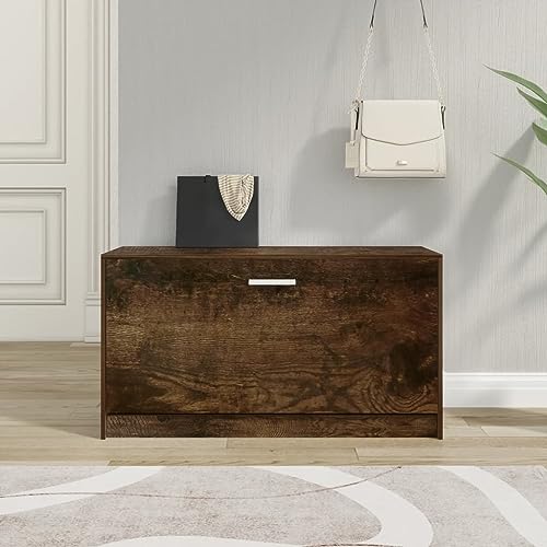 WKIEQACO Haus & Garten, Möbel-Schuhbank, Raucheiche, 80 x 24 x 45 cm, Holzwerkstoff WKIEQACO Haus & Garten, Möbel-Schuhbank, Raucheiche, 80 x 24 x 45 cm, Holzwerkstoff von WKIEQACO