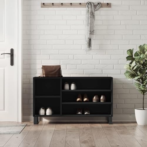WKIEQACO Haus & Garten, Möbel-Schuhschrank, Schwarz, 102 x 36 x 60 cm, Holzwerkstoff von WKIEQACO