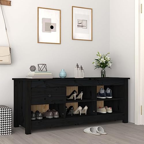 WKIEQACO Haus & Garten, Möbel-Schuhschrank, schwarz, 110 x 38 x 45,5 cm, Kiefer Massivholz WKIEQACO Haus & Garten, Möbel-Schuhschrank, schwarz, 110 x 38 x 45,5 cm, Kiefer Massivholz von WKIEQACO