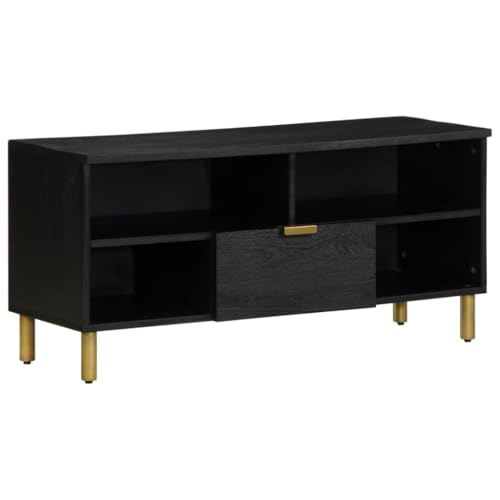 WKIEQACO Haus & Garten, Möbel-TV-Schrank, schwarz, 100 x 33 x 46 cm, Holzwerkstoff WKIEQACO Haus & Garten, Möbel-TV-Schrank, schwarz, 100 x 33 x 46 cm, Holzwerkstoff von WKIEQACO