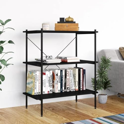 WKIEQACO Haus & Garten, Möbelregal mit 3 Ebenen, schwarz, 80 x 40 x 92 cm WKIEQACO Haus & Garten, Möbelregal mit 3 Ebenen, schwarz, 80 x 40 x 92 cm von WKIEQACO