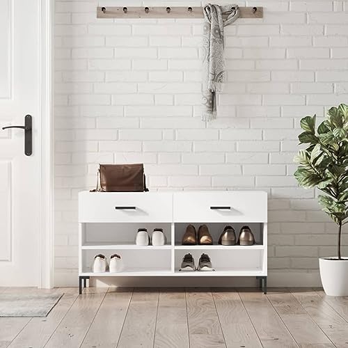 WKIEQACO Haus & Garten Möbel-Schuhbank Hochglanz Weiß 102x35x55cm Holzwerkstoff WKIEQACO Haus & Garten Möbel-Schuhbank Hochglanz Weiß 102x35x55cm Holzwerkstoff von WKIEQACO