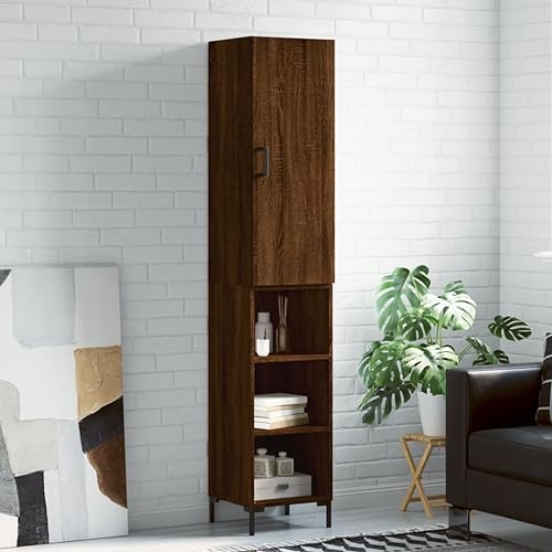 WKIEQACO Highboard Braun Eiche, 34,5 x 34 x 180 cm, Holzschrank & Aufbewahrung, Buffets & Sideboards WKIEQACO Highboard Braun Eiche, 34,5 x 34 x 180 cm, Holzschrank & Aufbewahrung, Buffets & Sideboards von WKIEQACO