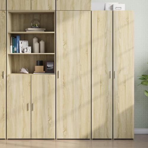 WKIEQACO Highboard Sonoma Eiche, 50 x 42,5 x 185 cm, Holzwerkstoffschränke & Aufbewahrung, Buffets & Sideboards von WKIEQACO