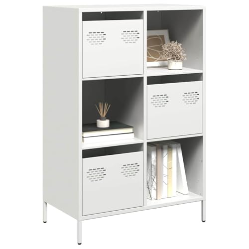 WKIEQACO Highboard weiß 68 x 39 x 103,5 cm Stahlschränke & Aufbewahrungsbuffets & Sideboards von WKIEQACO