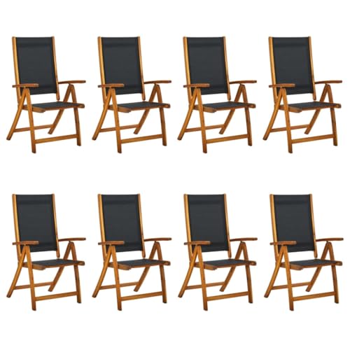 WKIEQACO Klappbare Gartenstühle 8 Stück Massivholz Akazie und Textilene Outdoor Sitzgelegenheit Outdoor Outdoor Stühle WKIEQACO Klappbare Gartenstühle 8 Stück Massivholz Akazie und Textilene Outdoor Sitzgelegenheit Outdoor Outdoor Stühle von WKIEQACO