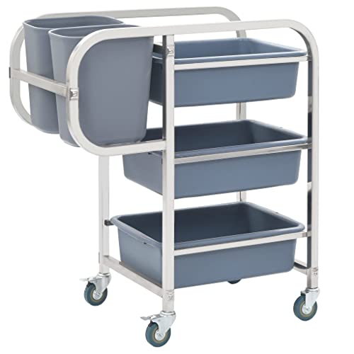 WKIEQACO Küchenwagen mit Kunststoffbehältern, 82 x 43,5 x 92 cm, Trolleys für Küche und Esszimmer WKIEQACO Küchenwagen mit Kunststoffbehältern, 82 x 43,5 x 92 cm, Trolleys für Küche und Esszimmer von WKIEQACO