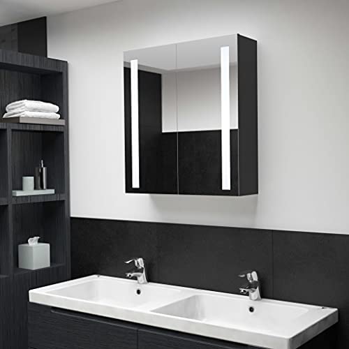 WKIEQACO LED Badezimmer Spiegelschrank 62x14x60cm Schränke & Aufbewahrung Waschtischunterschrank Badezimmer Waschtischunterschrank von WKIEQACO