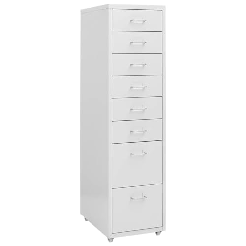 WKIEQACO Mobiler Aktenschrank, grau, 28 x 41 x 109 cm, Metallschränke & Aufbewahrungsschränke von WKIEQACO