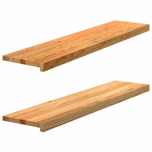 WKIEQACO Möbelartikel Home Fensterbänke 2 Stück Hellbraun 110x30x2cm Massivholz Eichen-Möbel von WKIEQACO