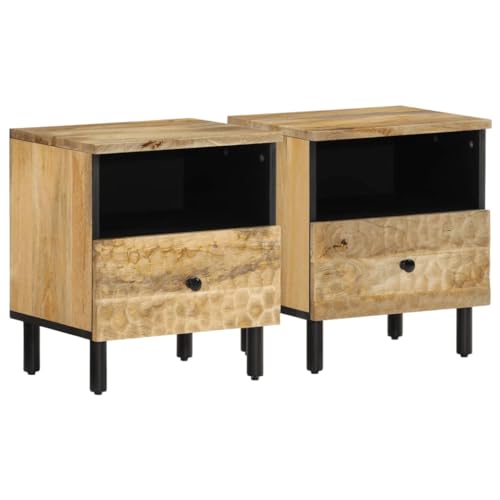 WKIEQACO Nachtkommode 2 Stück 40x33x46cm Massivholz Mangotische Nachttische WKIEQACO Nachtkommode 2 Stück 40x33x46cm Massivholz Mangotische Nachttische von WKIEQACO