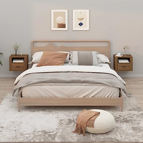 WKIEQACO Nachtkommode Wandschrank 2 Stück Braun Eiche 50x36x40cm Tische Nachttische WKIEQACO Nachtkommode Wandschrank 2 Stück Braun Eiche 50x36x40cm Tische Nachttische von WKIEQACO