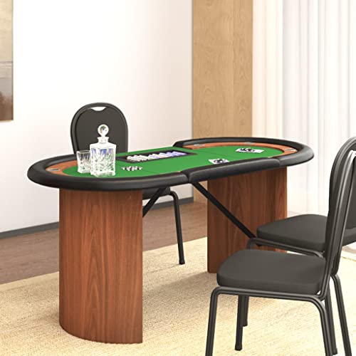 WKIEQACO Pokertisch für 10 Spieler mit Chipablage grün 160x80x75cmTische Poker & Spieltische von WKIEQACO