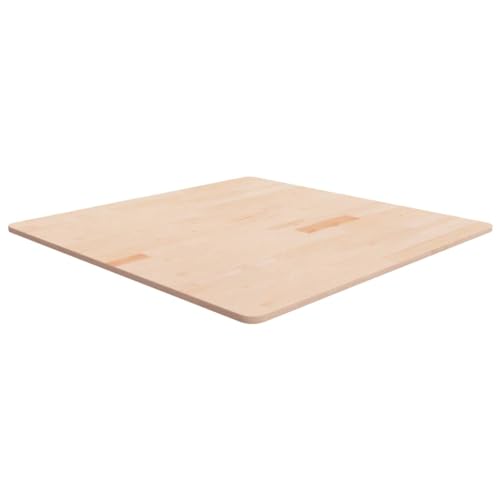 WKIEQACO Quadratische Tischplatte 90x90x1,5 cm unbehandelt Massivholz Eiche Tischzubehör Tischplatten von WKIEQACO