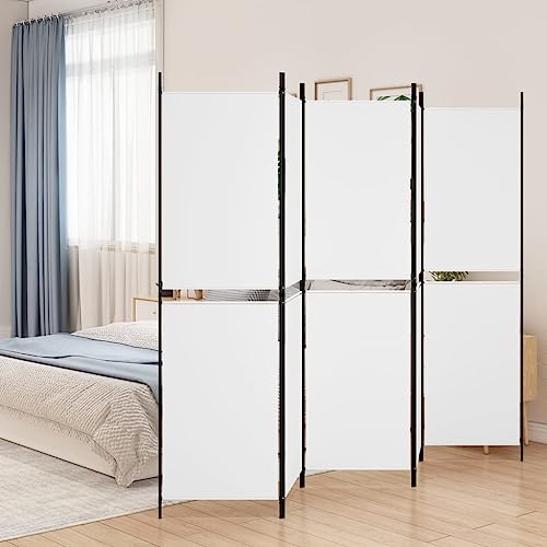 WKIEQACO Raumteiler 5 Paneele weiß 250x180 cm Stoff Raumteiler WKIEQACO Raumteiler 5 Paneele weiß 250x180 cm Stoff Raumteiler von WKIEQACO