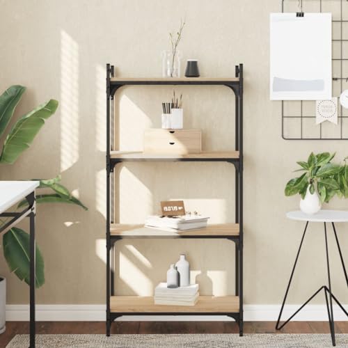 WKIEQACO Regal, Bücherregale & Standregale, Bücherregal, 4-stöckig, Sonoma-Eiche, 60 x 30 x 120 cm, Holzwerkstoff WKIEQACO Regal, Bücherregale & Standregale, Bücherregal, 4-stöckig, Sonoma-Eiche, 60 x 30 x 120 cm, Holzwerkstoff von WKIEQACO