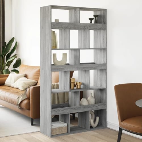 WKIEQACO Regal, Bücherregale & Standregale, Raumteiler, Grau, Sonoma, 100 x 33 x 187,5 cm, Holzwerkstoff WKIEQACO Regal, Bücherregale & Standregale, Raumteiler, Grau, Sonoma, 100 x 33 x 187,5 cm, Holzwerkstoff von WKIEQACO