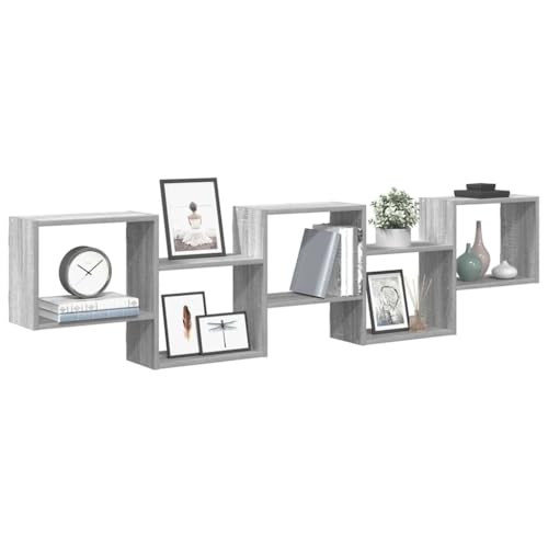 WKIEQACO Regal, Wandregale und Ledges,Wandwürfelregal 5 Fächer, graues Sonoma-Holzwerkstoff WKIEQACO Regal, Wandregale und Ledges,Wandwürfelregal 5 Fächer, graues Sonoma-Holzwerkstoff von WKIEQACO