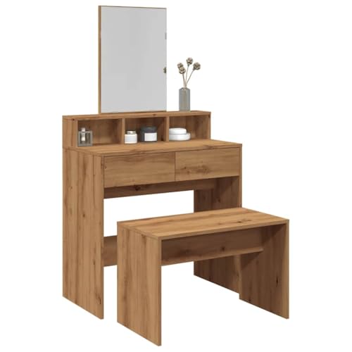 WKIEQACO Schminkhocker Artisan Eiche 70x35x45cm Holzbänke Schminktisch Hocker WKIEQACO Schminkhocker Artisan Eiche 70x35x45cm Holzbänke Schminktisch Hocker von WKIEQACO