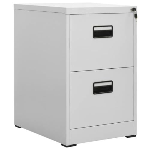 WKIEQACO Schränke & Aufbewahrung, Aktenschränke, Aktenschrank, Hellgrau, 46 x 62 x 72,5 cm, Stahl von WKIEQACO