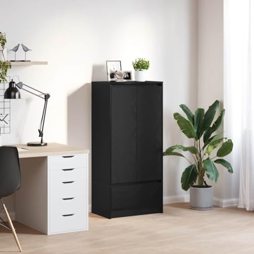 WKIEQACO Schrank mit Schublade, schwarze Eiche, 55,5 x 34 x 119,5 cm, Holzschrank & Aufbewahrung, Buffets und Sideboards WKIEQACO Schrank mit Schublade, schwarze Eiche, 55,5 x 34 x 119,5 cm, Holzschrank & Aufbewahrung, Buffets und Sideboards von WKIEQACO