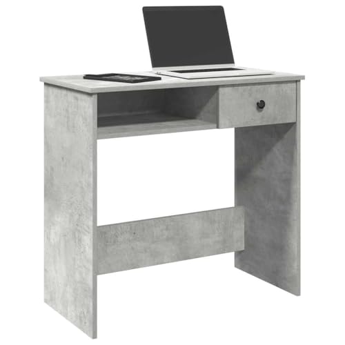 WKIEQACO Schreibtisch, Betongrau, 80 x 40 x 75 cm, Holzwerkstoff, Büroschreibtische von WKIEQACO