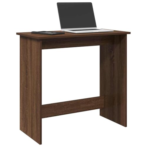 WKIEQACO Schreibtisch aus brauner Eiche, 80 x 40 x 75 cm, Holzwerkstoff, Büroschreibtische von WKIEQACO