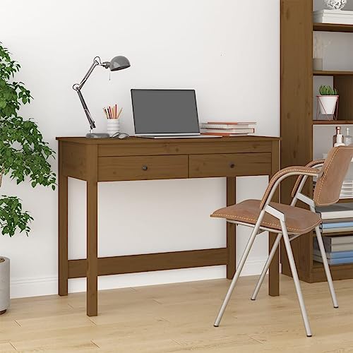WKIEQACO Schreibtisch mit Schubladen Braun 100x50x78cm Massivholz Kiefer Bürotische WKIEQACO Schreibtisch mit Schubladen Braun 100x50x78cm Massivholz Kiefer Bürotische von WKIEQACO