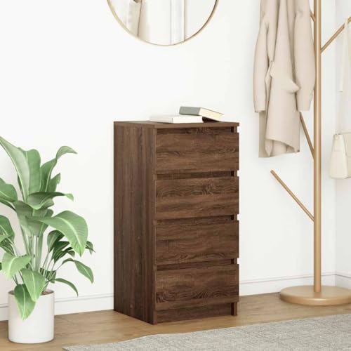 WKIEQACO Sideboard Braun Eiche, 37,5 x 35 x 76 cm, Holzwerkstoffschränke & Aufbewahrung, Buffets & Sideboards von WKIEQACO