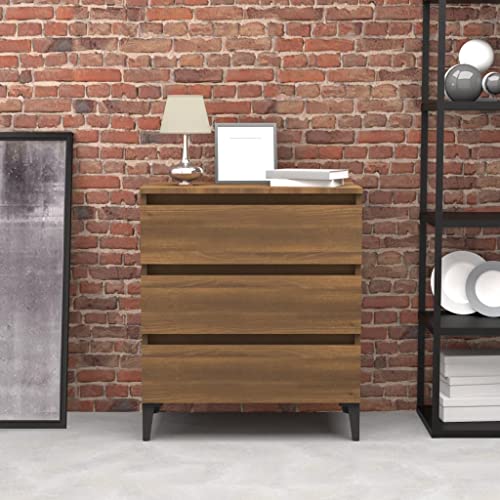 WKIEQACO Sideboard Braun Eiche 60x35x69cm Holzschrank & Aufbewahrung Buffets & Sideboards von WKIEQACO