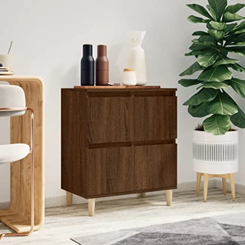 WKIEQACO Sideboard Braun Eiche 60x35x70cm Holzschrank & Aufbewahrung Buffets & Sideboards von WKIEQACO