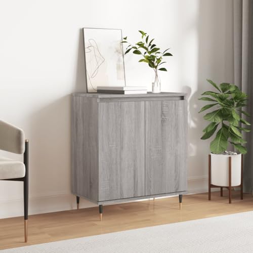 WKIEQACO Sideboard Grau Sonoma 60x35x70 cm Holzschrank & Aufbewahrungsbuffets & Sideboards von WKIEQACO