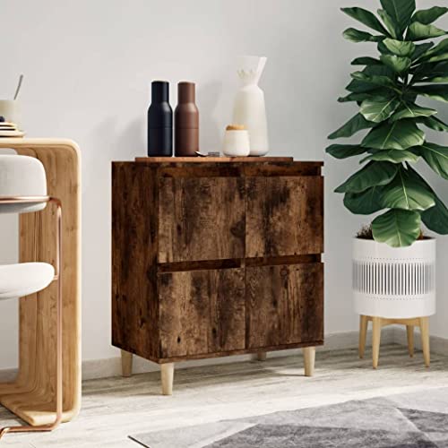 WKIEQACO Sideboard Räuchereiche 60x35x70 cm Holzschrank & Aufbewahrungsbuffets & Sideboards von WKIEQACO