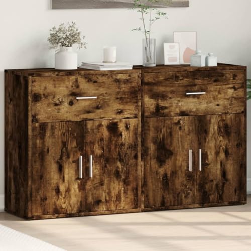 WKIEQACO Sideboards 2 Stück Räuchereiche 60 x 31 x 70 cm Holzschränke & Aufbewahrungsbuffets & Sideboards WKIEQACO Sideboards 2 Stück Räuchereiche 60 x 31 x 70 cm Holzschränke & Aufbewahrungsbuffets & Sideboards von WKIEQACO
