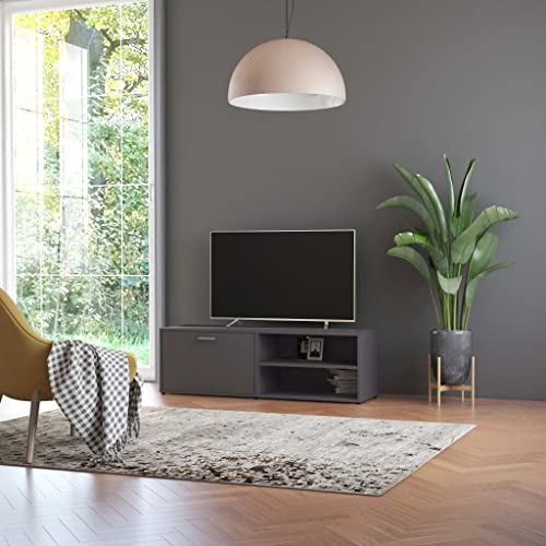 WKIEQACO TV-Schrank, Grau, 120 x 34 x 37 cm, Holzwerkstoff, Entertainment-Center & TV-Ständer von WKIEQACO