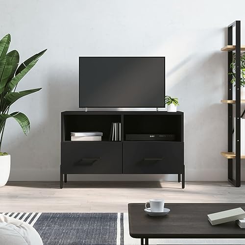 WKIEQACO TV-Schrank, Schwarz, 80 x 36 x 50 cm, Holz, Entertainment-Center & TV-Ständer WKIEQACO TV-Schrank, Schwarz, 80 x 36 x 50 cm, Holz, Entertainment-Center & TV-Ständer von WKIEQACO