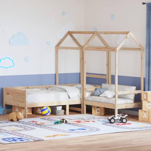 WKIEQACO Tagesbett und Sitzbank Set mit Dach ohne Matratze 80x200 cm Betten & Zubehör Betten & Bettrahmen von WKIEQACO