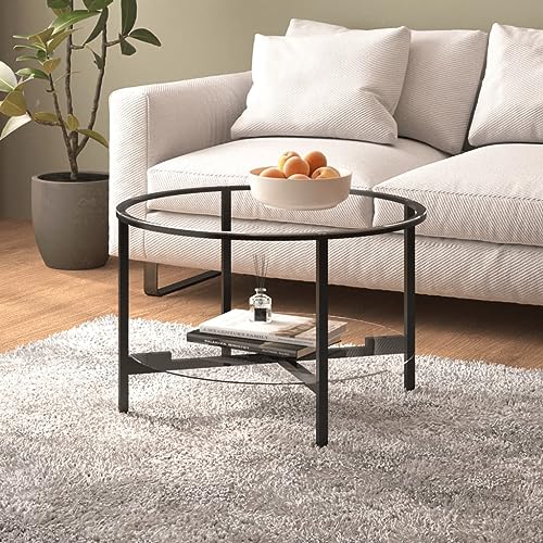 WKIEQACO Teetisch, Schwarz und Transparent, 70 cm, gehärtetes Glas, Akzenttische, Beistelltische WKIEQACO Teetisch, Schwarz und Transparent, 70 cm, gehärtetes Glas, Akzenttische, Beistelltische von WKIEQACO