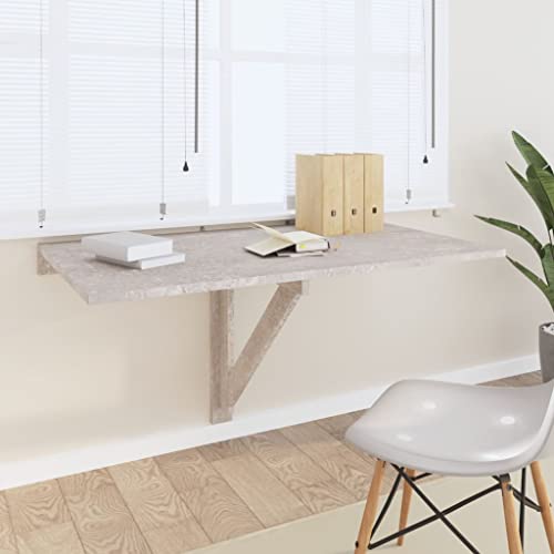 WKIEQACO Tische, Klapptische, Klapptisch, Wandtisch, Betongrau, 100 x 60 x 56 cm, Holzwerkstoff WKIEQACO Tische, Klapptische, Klapptisch, Wandtisch, Betongrau, 100 x 60 x 56 cm, Holzwerkstoff von WKIEQACO