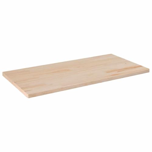 WKIEQACO Tischplatte 110x55x2,5cm Massivholz Kiefer rechteckig Tischzubehör Tischplatten von WKIEQACO