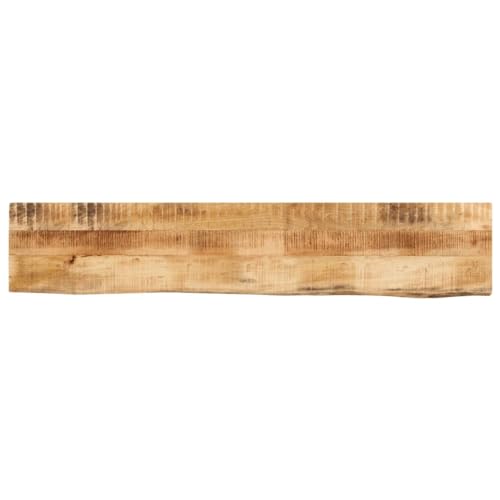 WKIEQACO Tischplatte 180 x 20 x 3,8 cm Live Edge Massivholz grob MangoTischzubehör Tischplatten von WKIEQACO